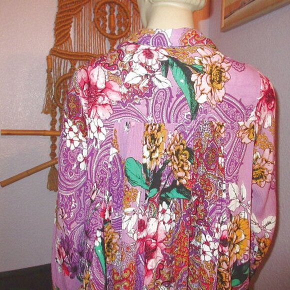 Cottagecore Crinkle Gauze Pintuck Blouse Top Size 12 Fits M Tunic Boho Fairy NEW - Picture 8 of 12